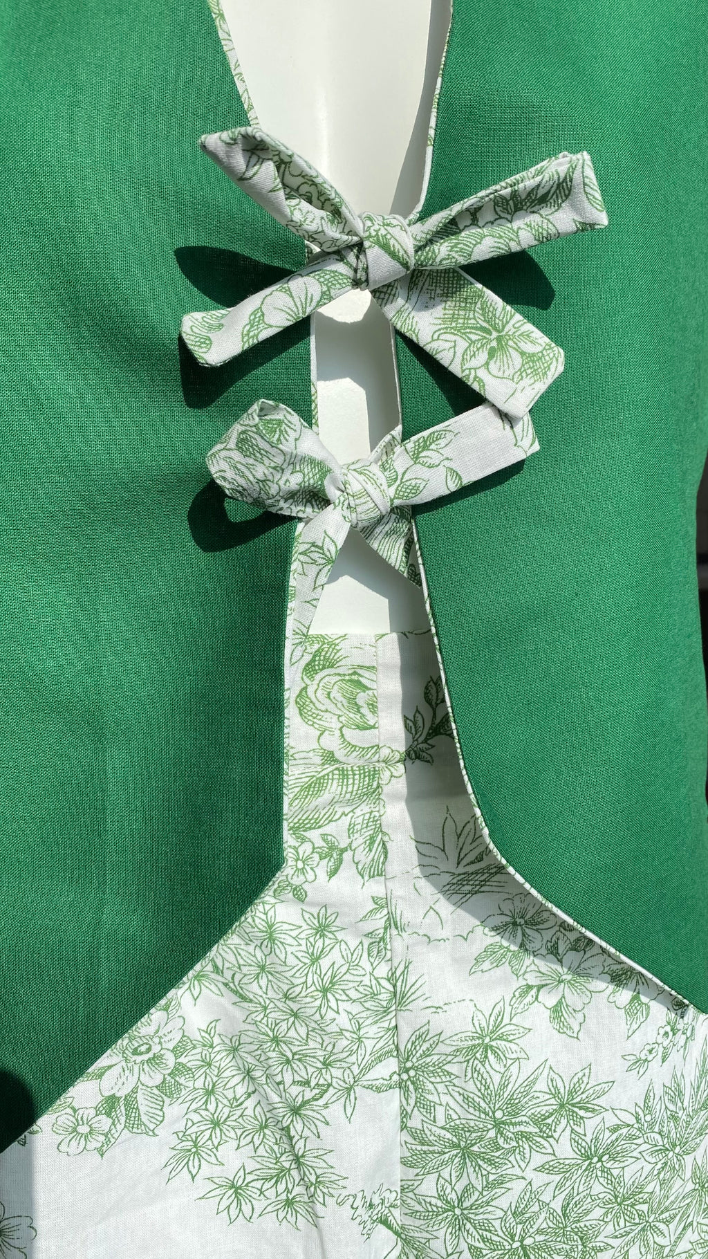 Veston réversible  • Taille unique • Veston toile de jouy verte et tissus vert