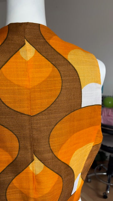 Veston réversible  • Taille unique • Veston motif années 70 et velours marron