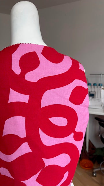 .Veston • Taille unique • Veston réversible rose et rouge & vichy rouge