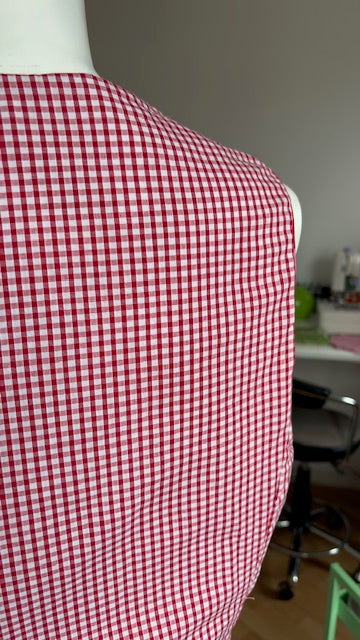 .Veston • Taille unique • Veston réversible rose et rouge & vichy rouge