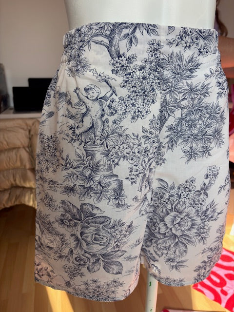 Short • T.XS/S à XL • Short coton toile de jouy bleu