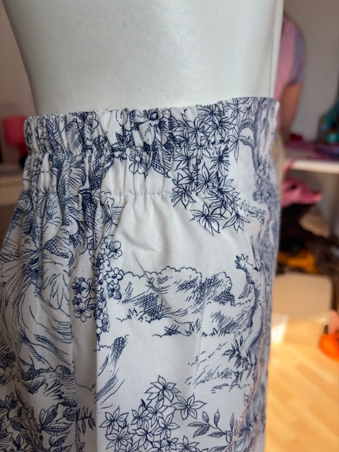 Short • T.XS/S à XL • Short coton toile de jouy bleu