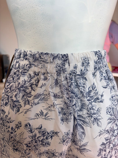 Short • T.XS/S à XL • Short coton toile de jouy bleu