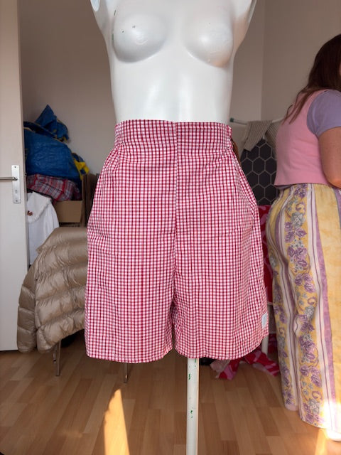 .Short • T.XS/S à XL • Short coton vichy rouge