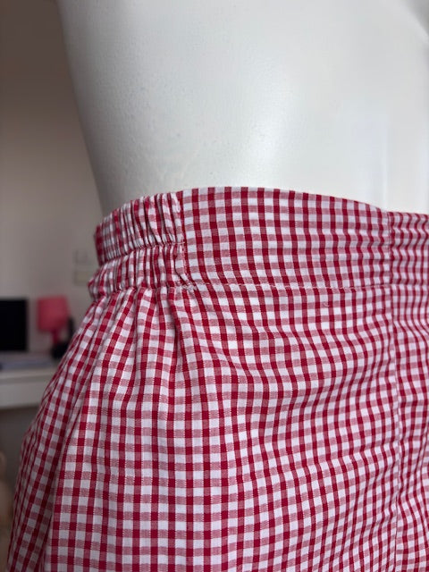 .Short • T.XS/S à XL • Short coton vichy rouge