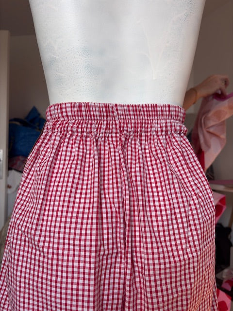 .Short • T.XS/S à XL • Short coton vichy rouge