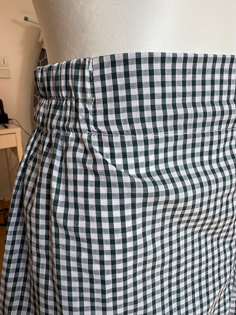Short • T.XS/S à XL • Short coton vichy vert foncé