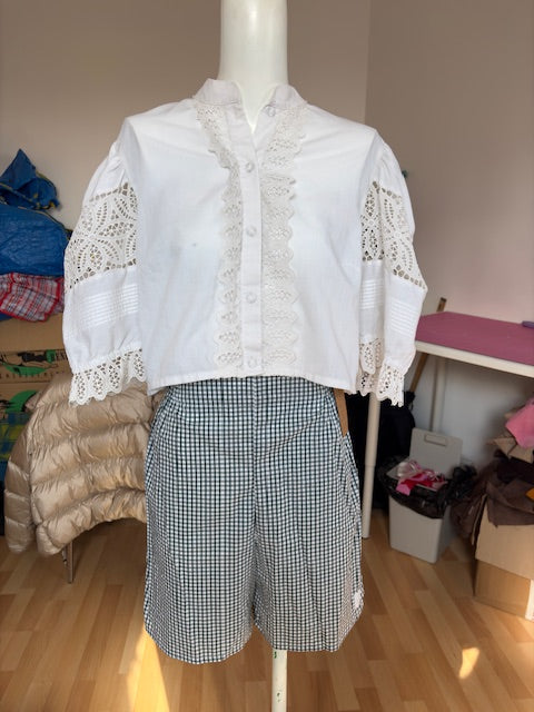 Short • T.XS/S à XL • Short coton vichy vert foncé
