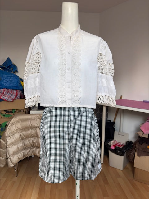 Short • T.XS/S à XL • Short coton vichy vert foncé