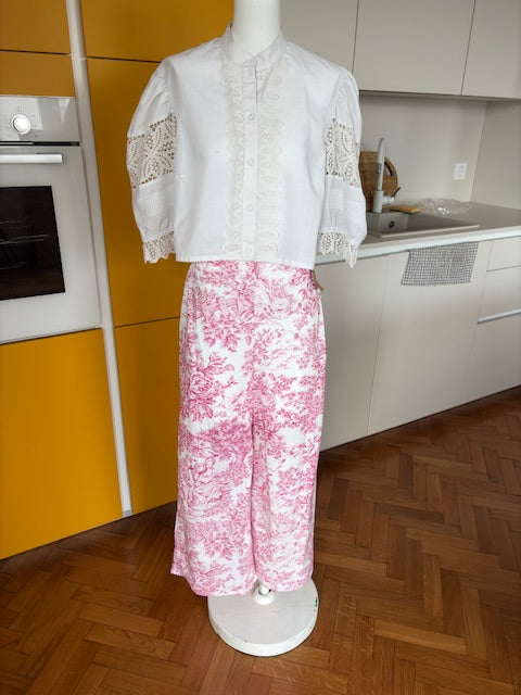 Pantalon • T.XS/S à XL • Pantalon coton toile de jouy rose