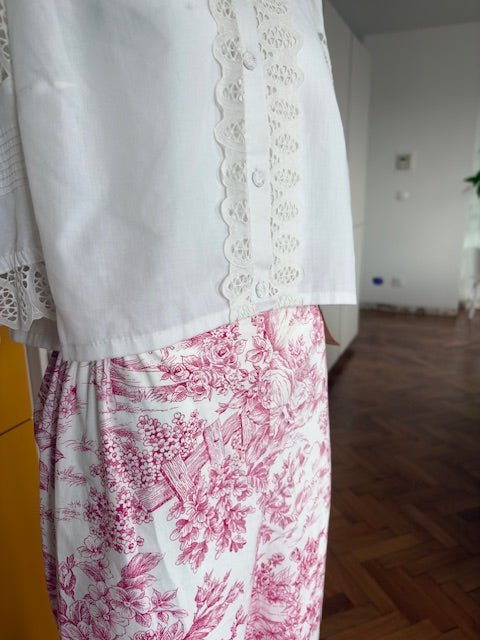 Pantalon • T.XS/S à XL • Pantalon coton toile de jouy rose
