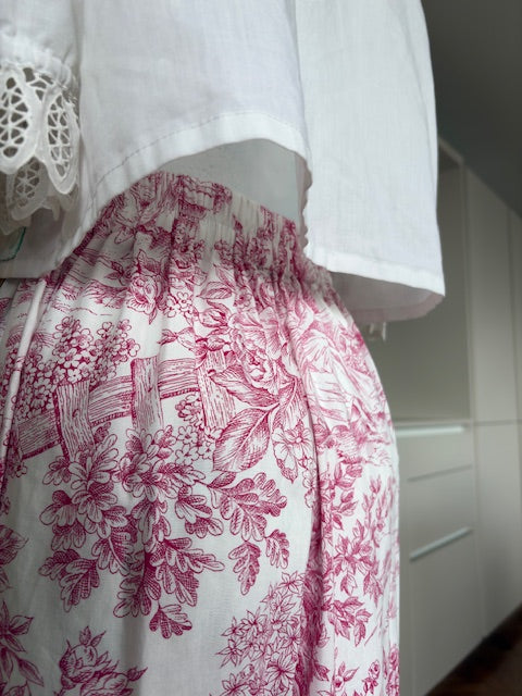Pantalon • T.XS/S à XL • Pantalon coton toile de jouy rose