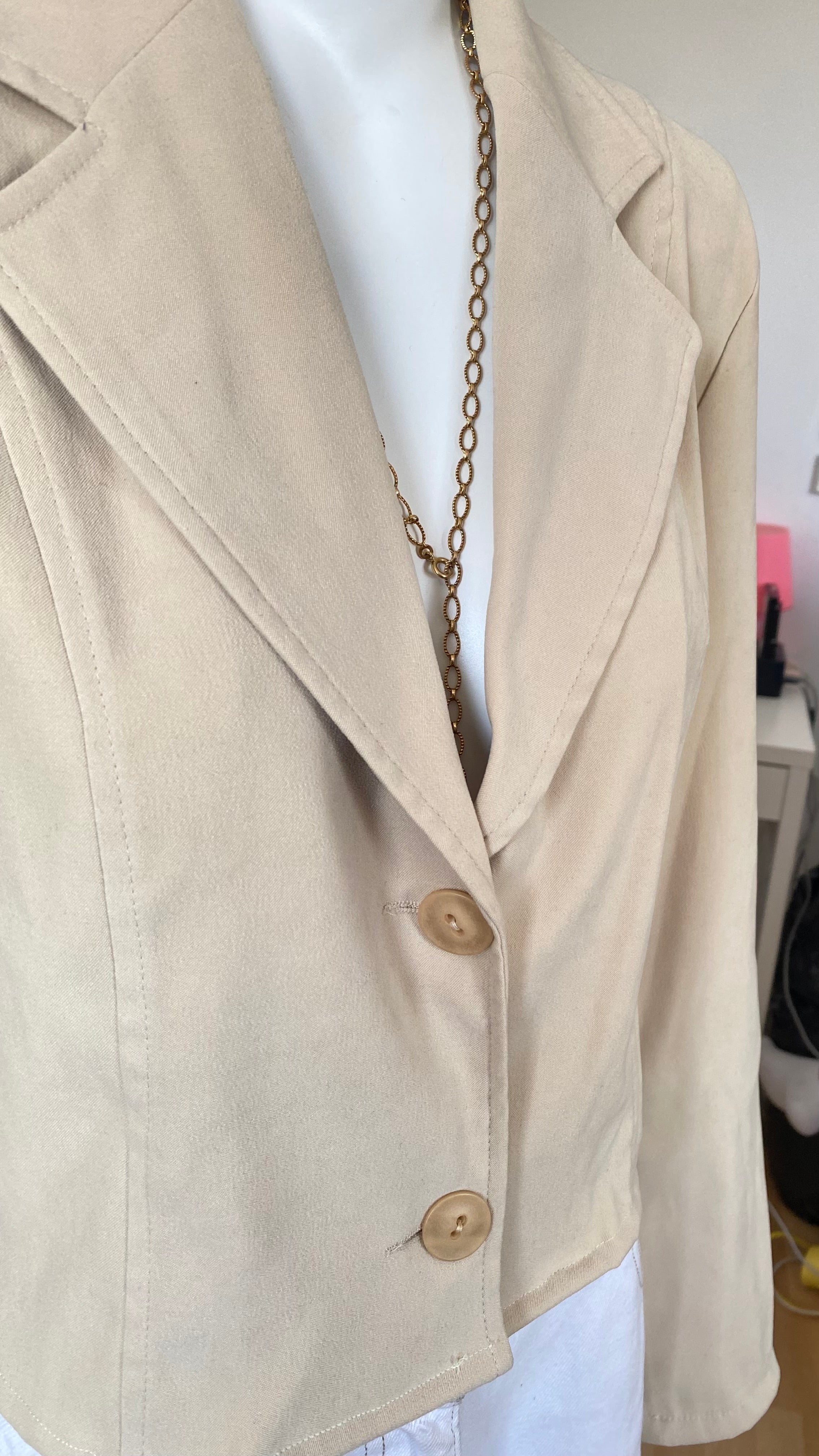Cropped Jacket• T. 32 à 38 • Surchemise courte épaisse effet blazer beige