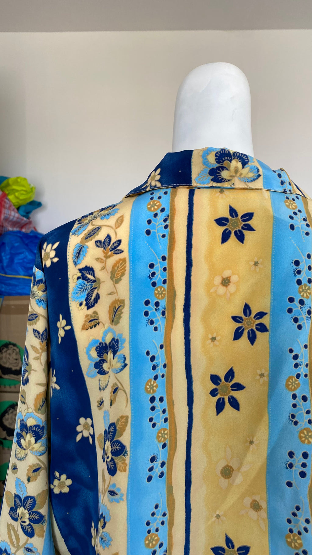 Froufrou • T. 36 à 42 • Chemise courte manches longues bleu à motifs provençaux