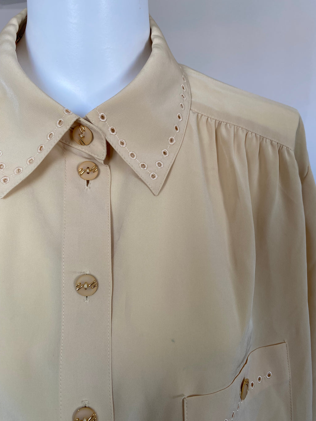 Chemise cropped • T. 38 à 46 • Chemise crop top jaune brodée