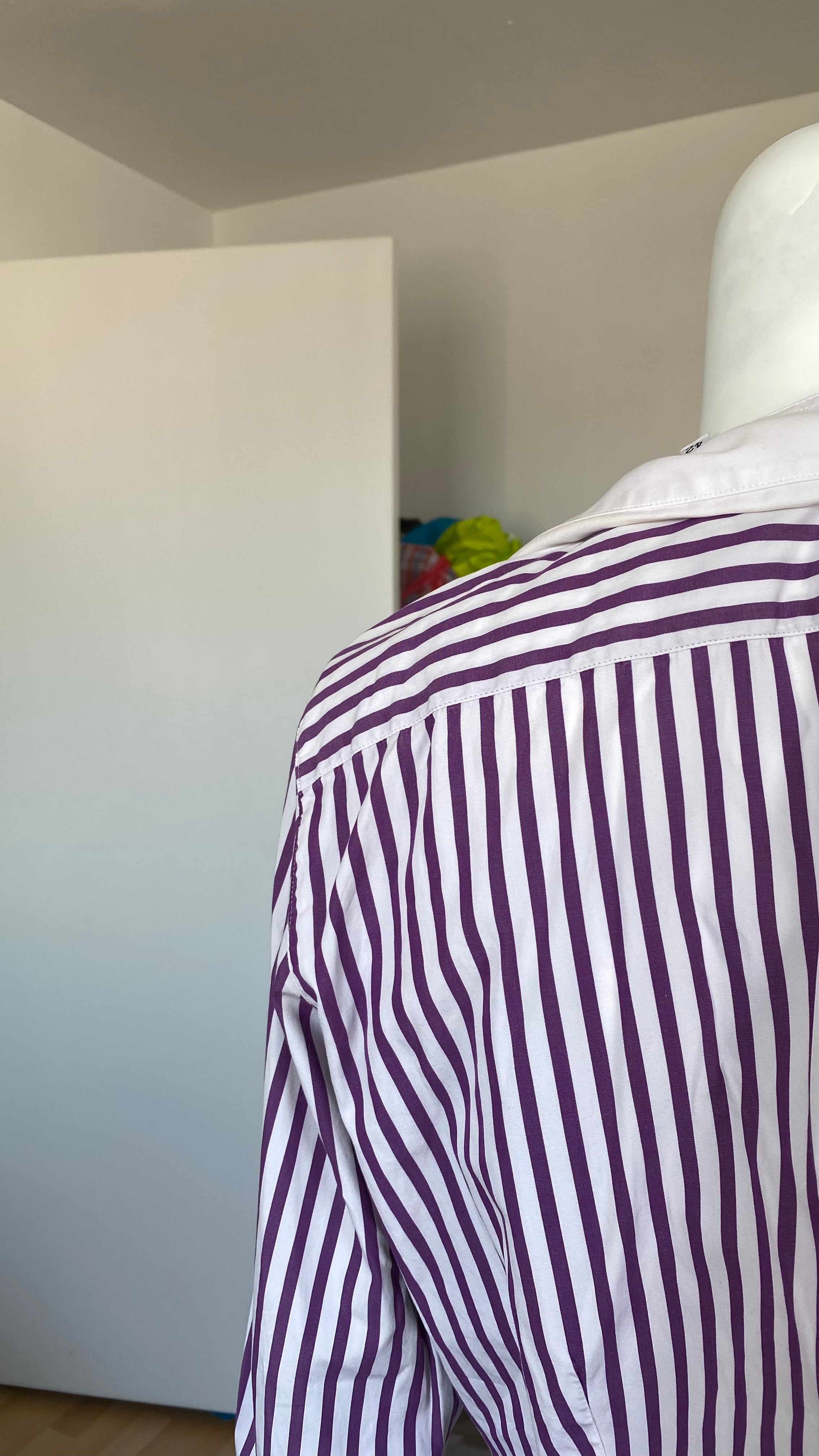 Froufrou • T. 32 à 36 • Chemise courte manches longues à rayures violettes
