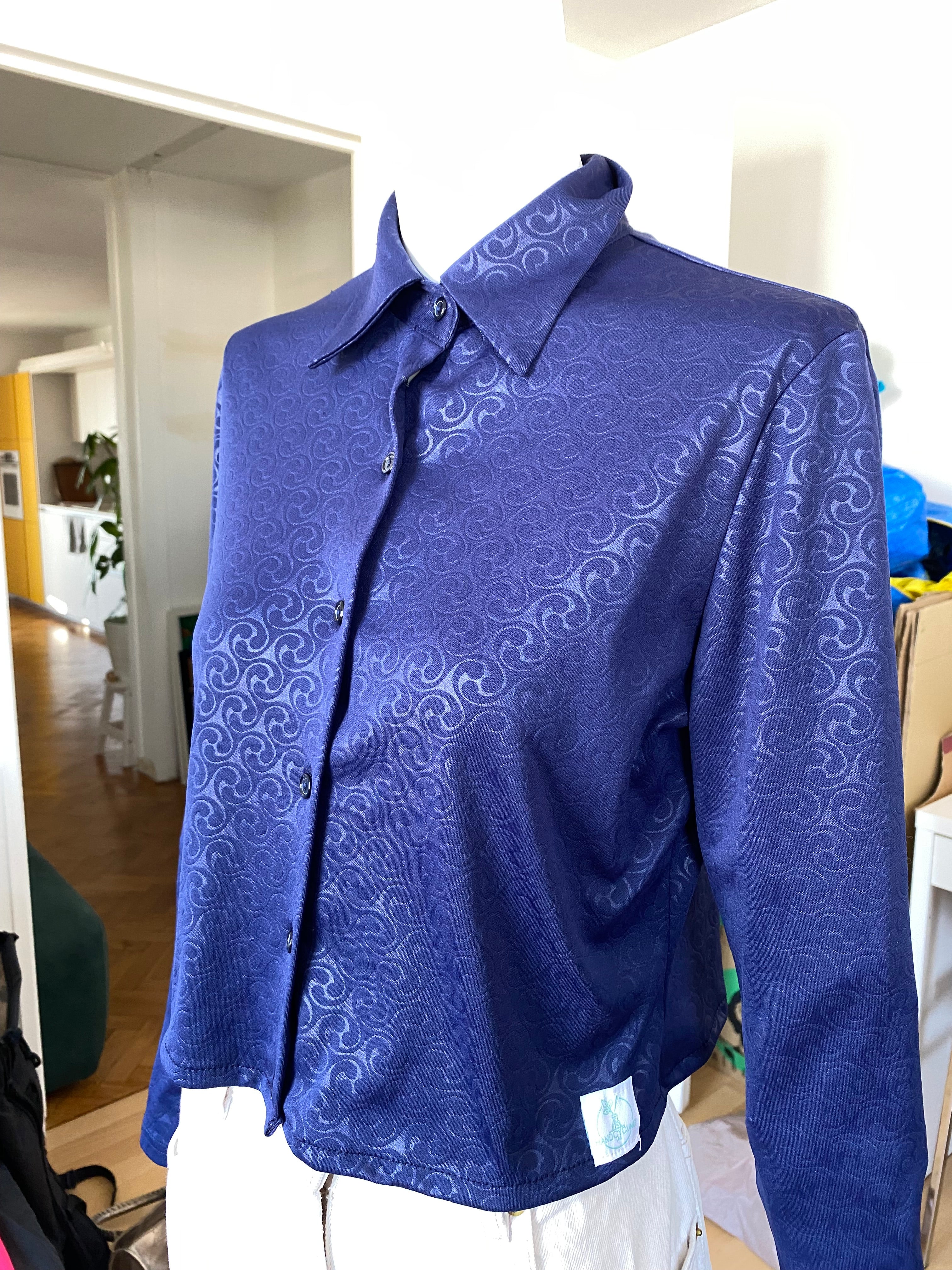 Cropped • T. 36 à 38 • Chemise courte manches longues épaisse années 70