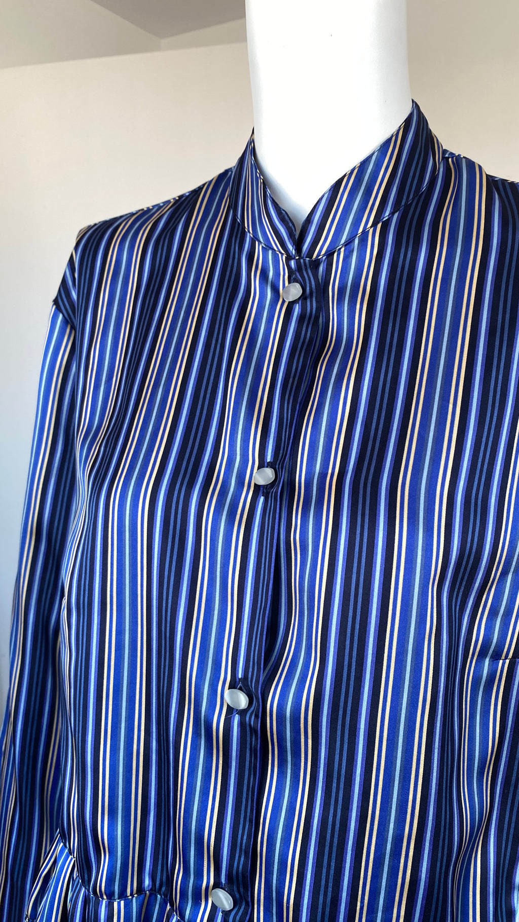 Froufrou • T. 36 à 40 • Chemise satinée à rayures jaunes et bleues