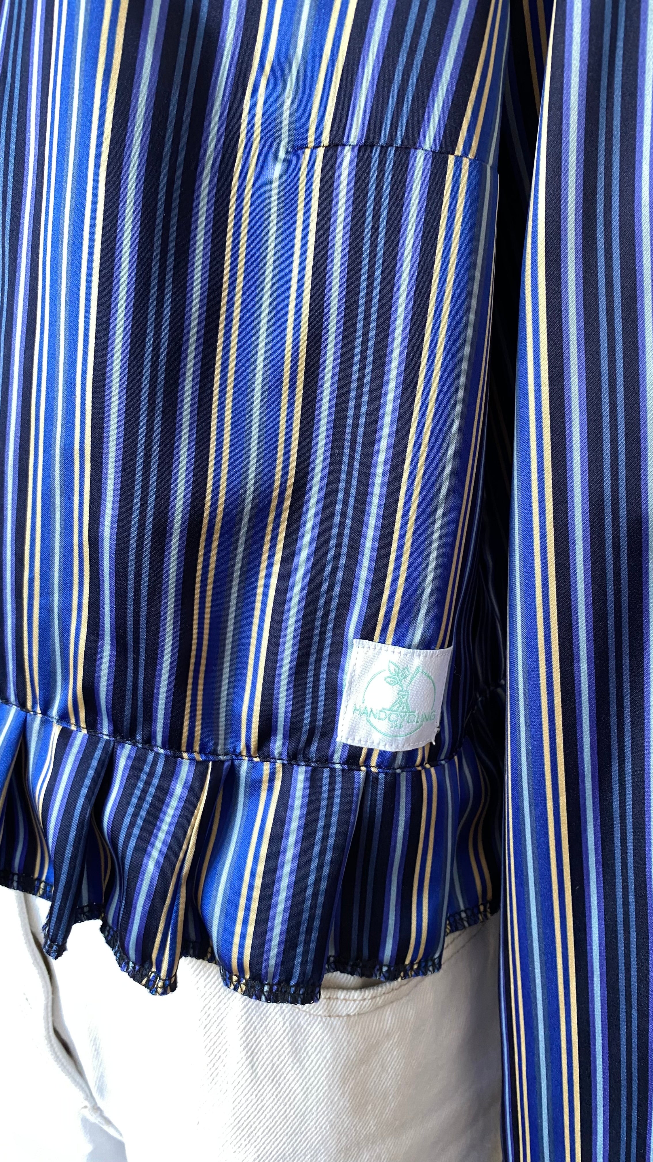 Froufrou • T. 36 à 40 • Chemise satinée à rayures jaunes et bleues