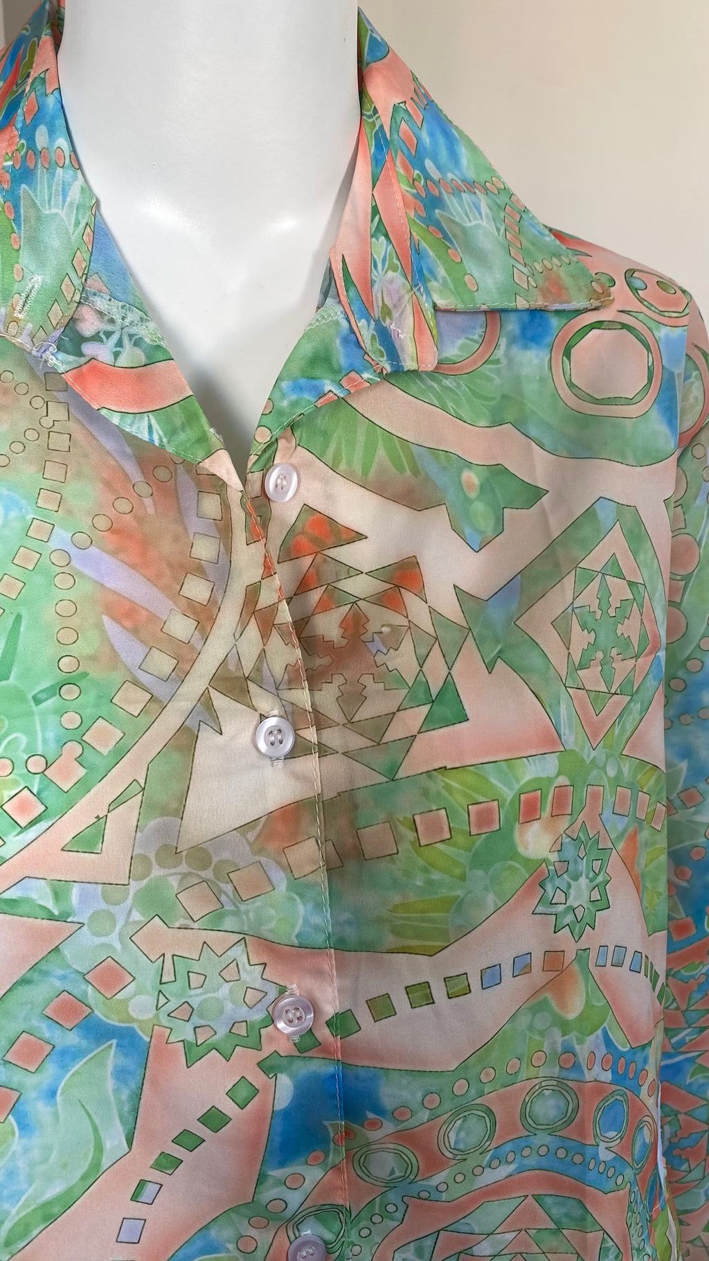 Froufrou • T. 34 à 38 • Chemise courte manches longues motifs physché pastel
