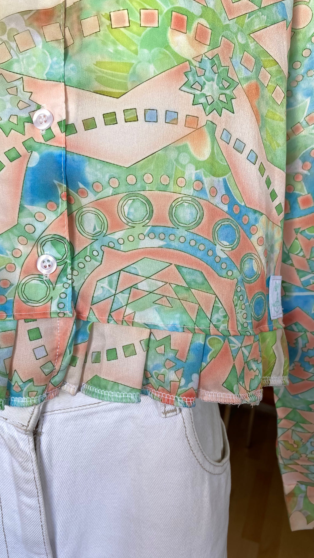 Froufrou • T. 34 à 38 • Chemise courte manches longues motifs physché pastel