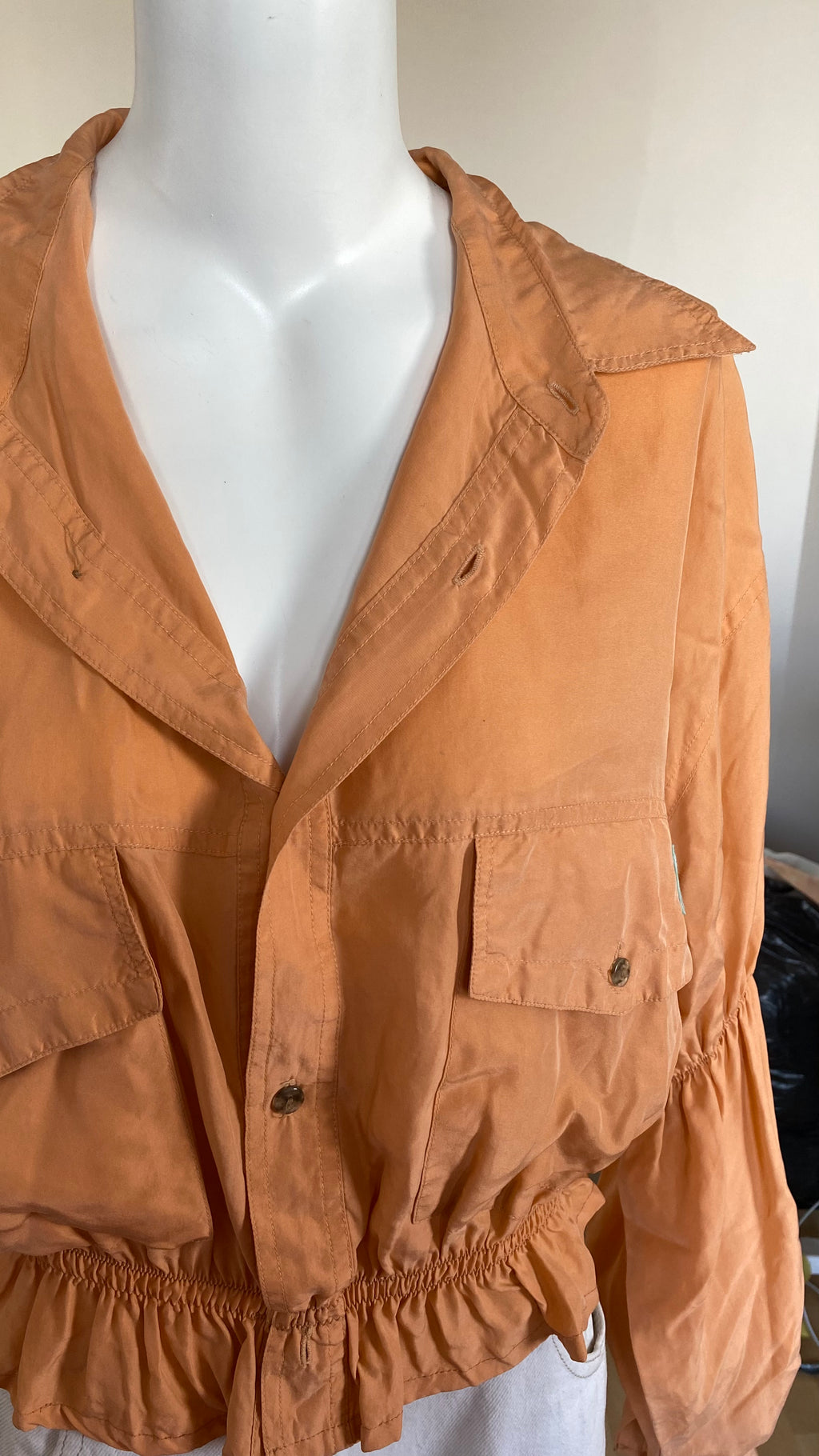 Intemporelle • T. 38 à 44 • Chemise courte manches longues soie orange