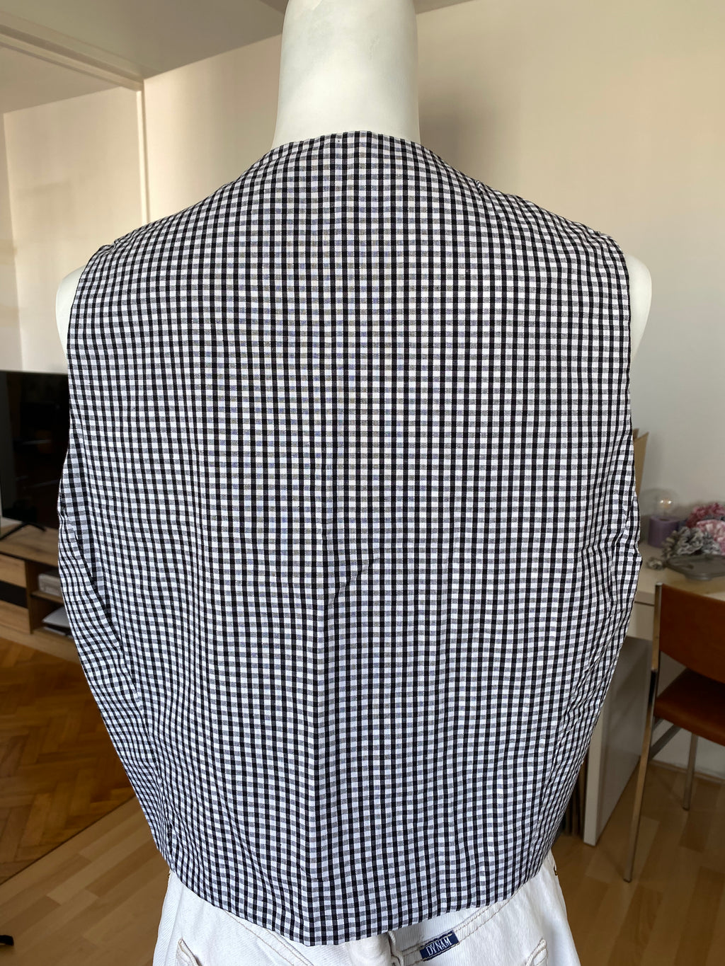 Veston réversible  • Taille unique • Veston motif toile de jouy noire