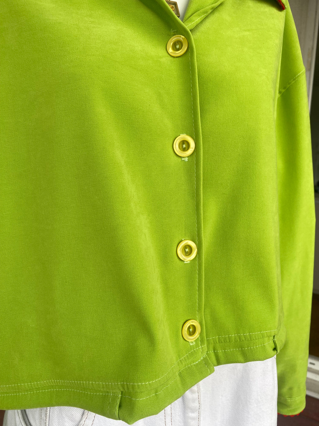.Cropped Jacket • T. 36 à 42 • Surchemise veste courte verte pomme