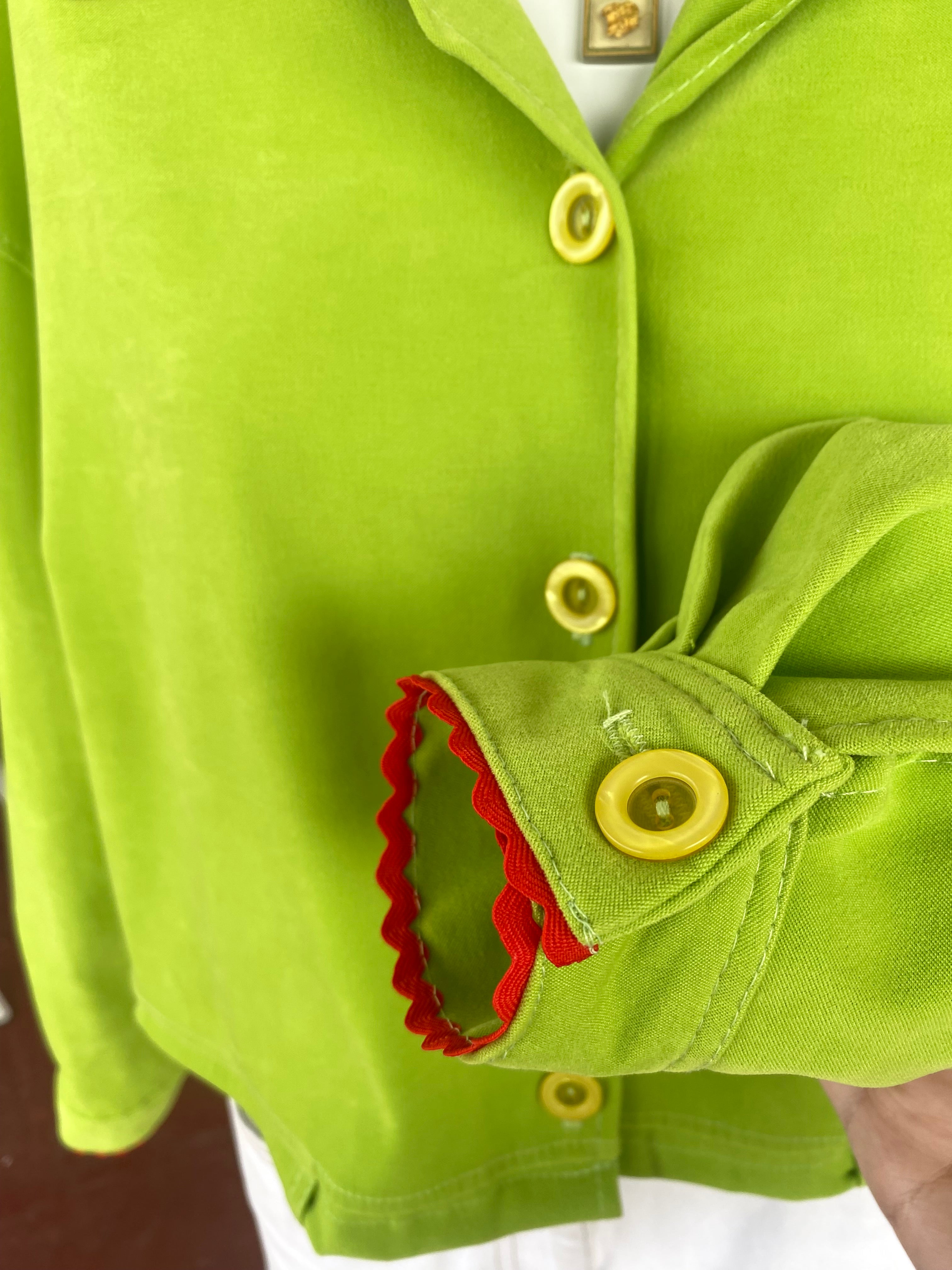 .Cropped Jacket • T. 36 à 42 • Surchemise veste courte verte pomme