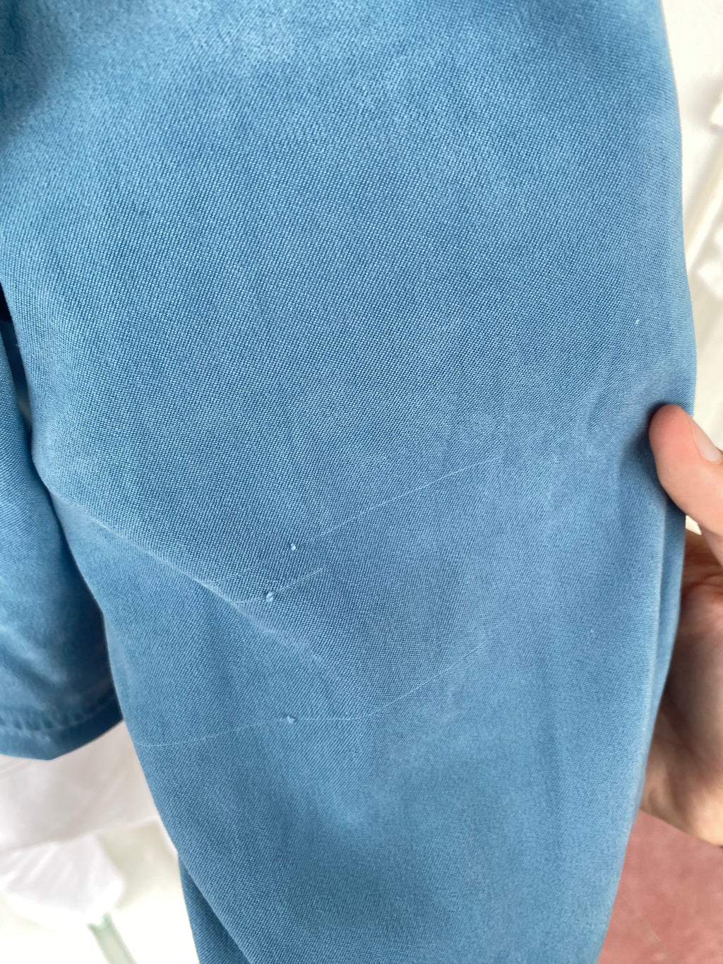 .Cropped Jacket • T. 36 à 44 • Surchemise veste courte bleu avec fleurs blanches