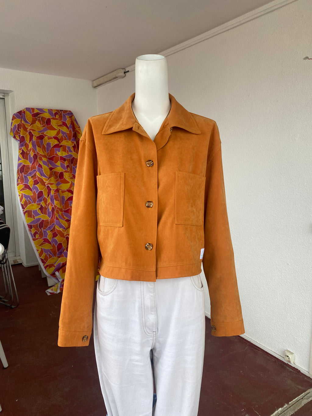 Cropped Jacket • T. 36  à 40 • Surchemise veste courte orange