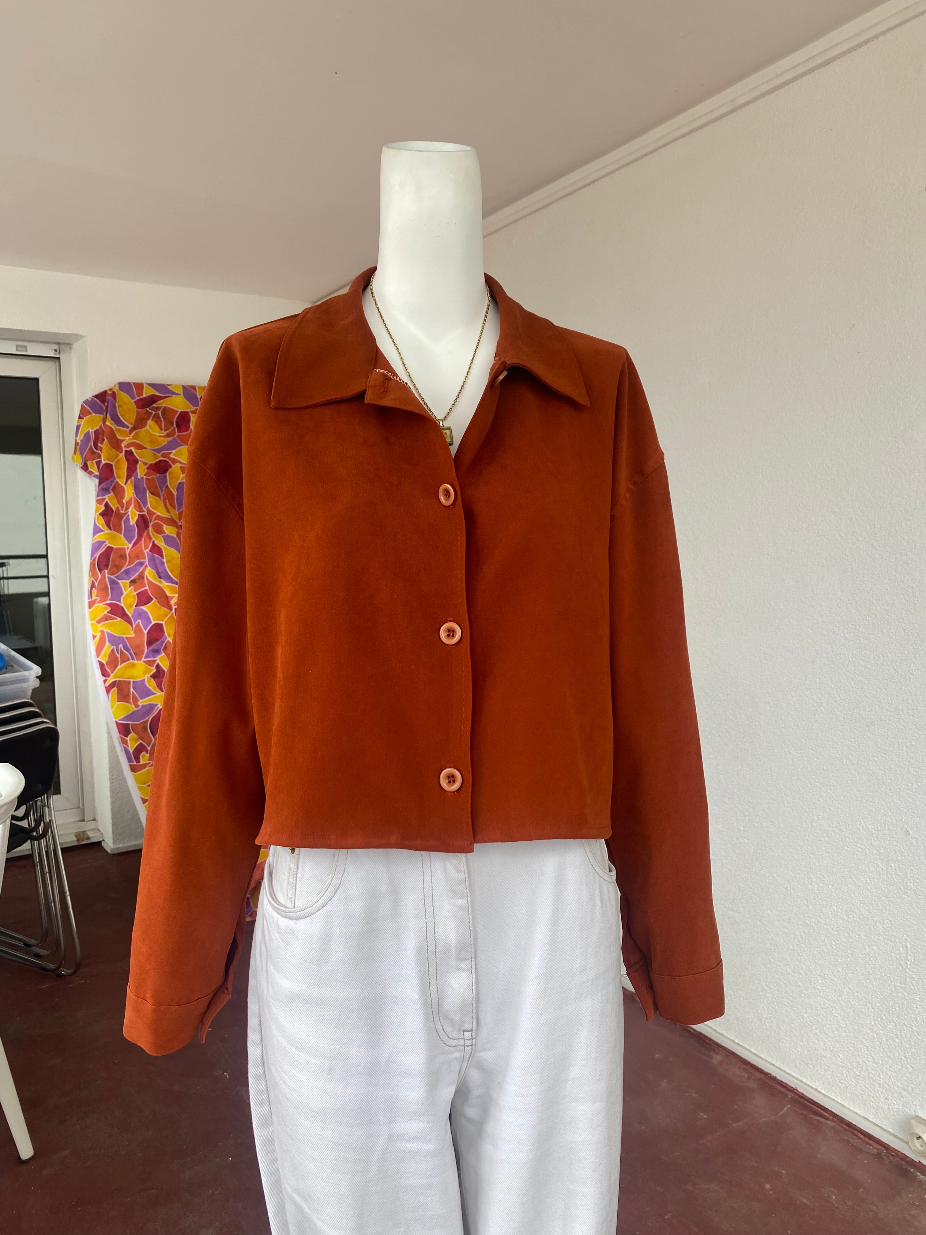 Cropped Jacket • T. 36 à 42 • Surchemise veste courte orange foncé