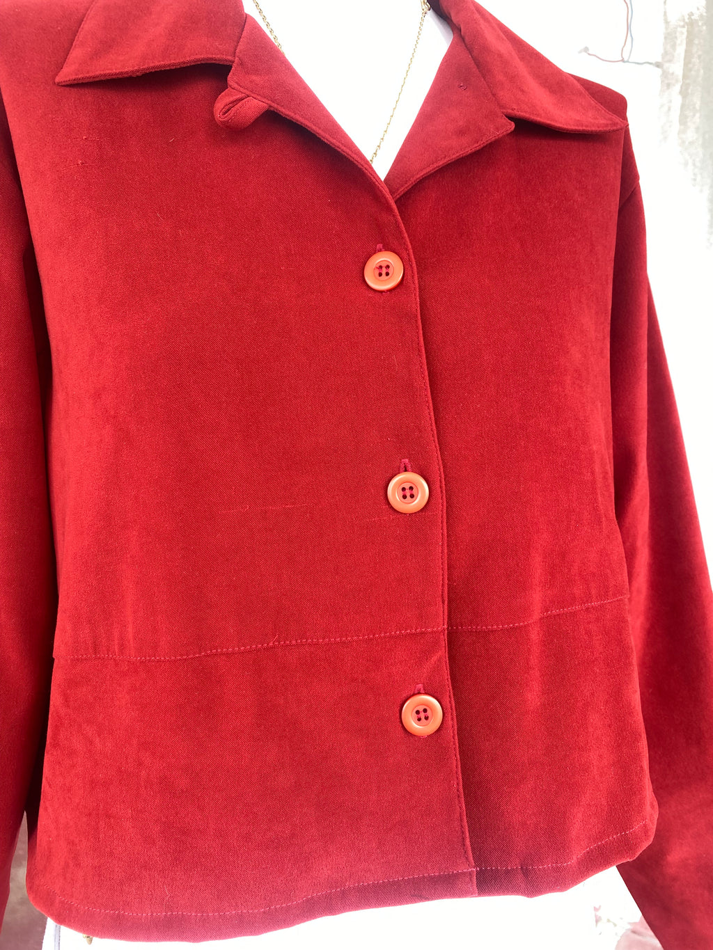 Cropped Jacket • T. 36 à 42 • Surchemise veste courte rouge foncé