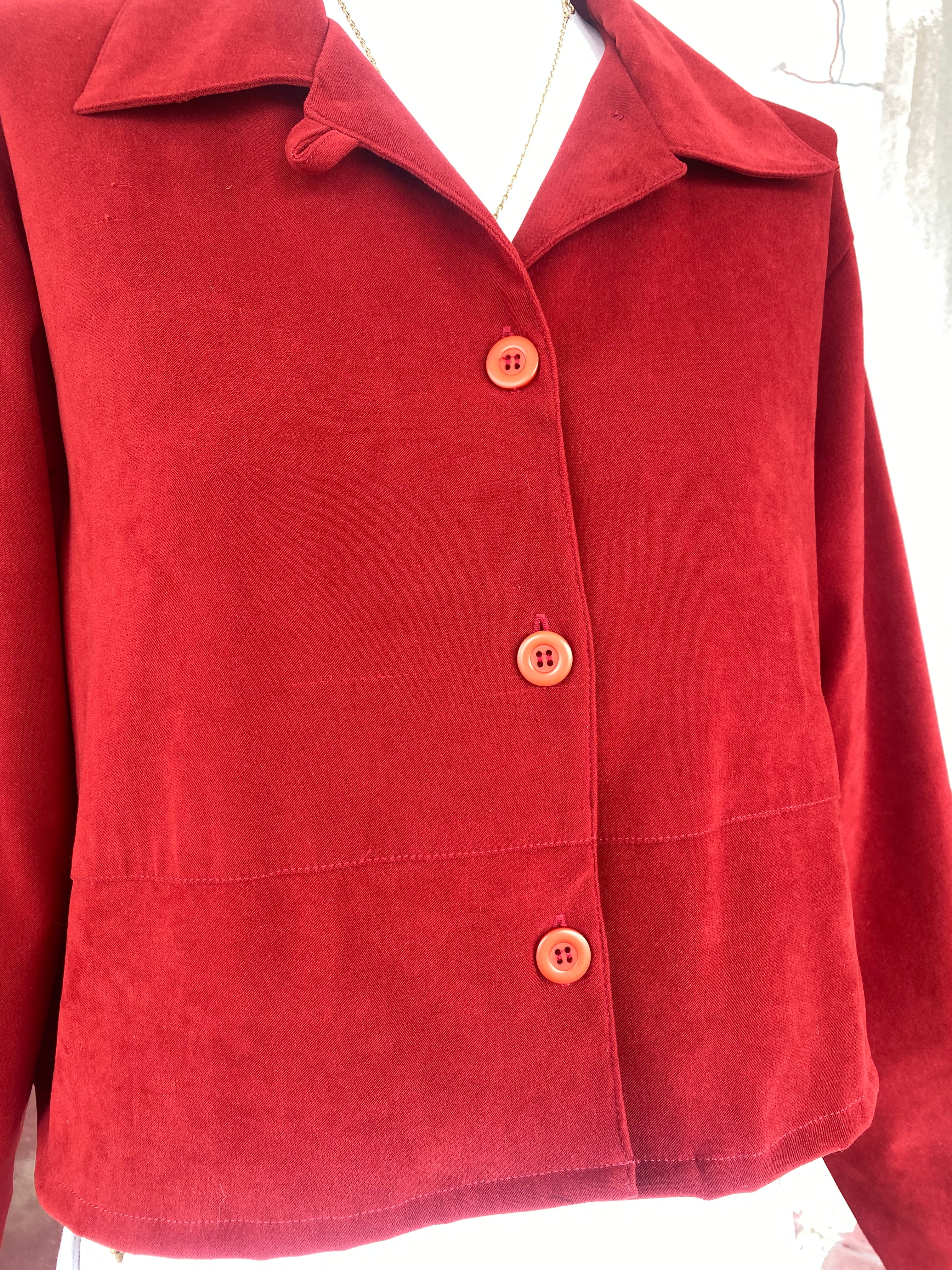 Cropped Jacket • T. 36 à 42 • Surchemise veste courte rouge foncé