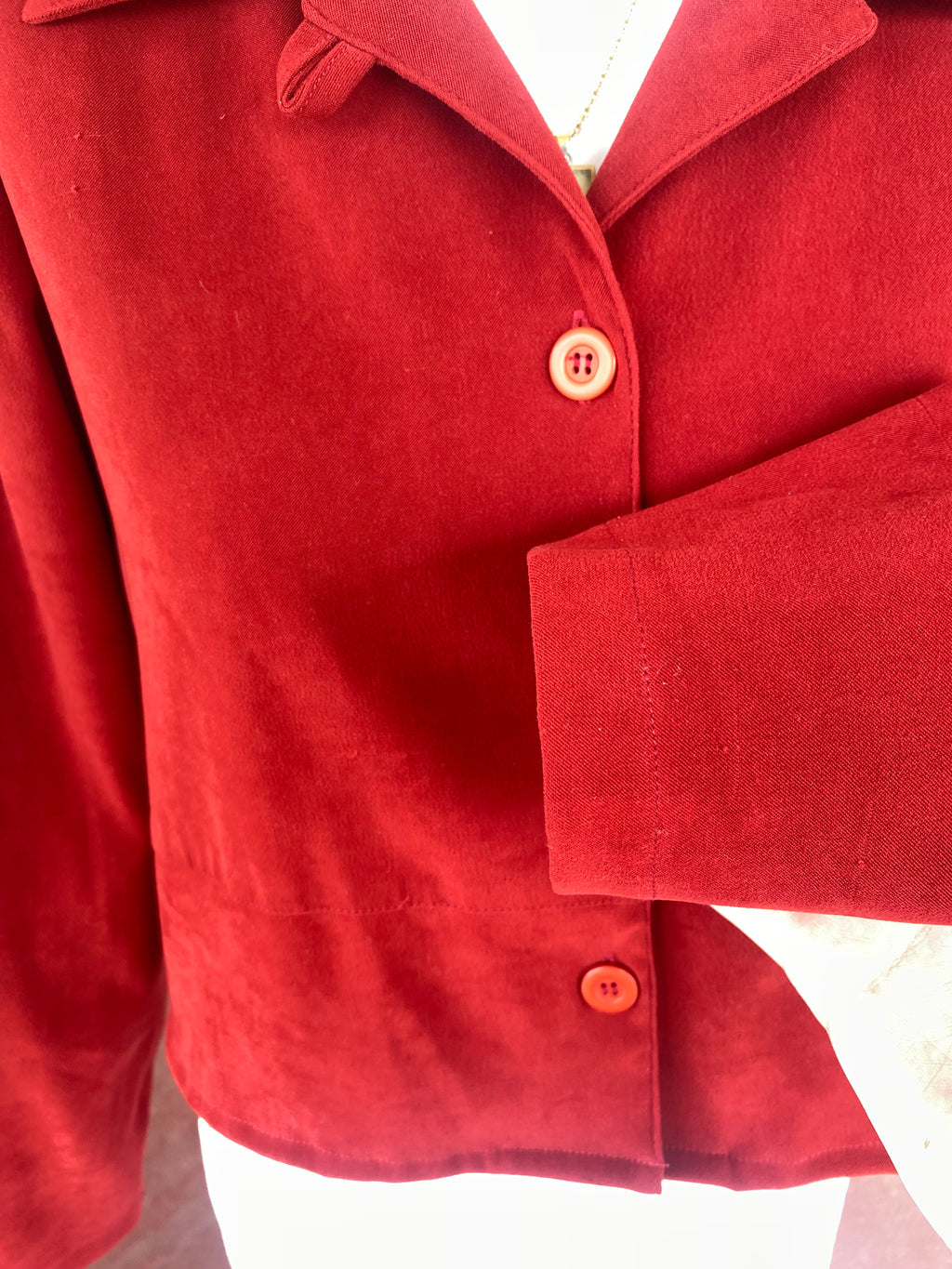 Cropped Jacket • T. 36 à 42 • Surchemise veste courte rouge foncé
