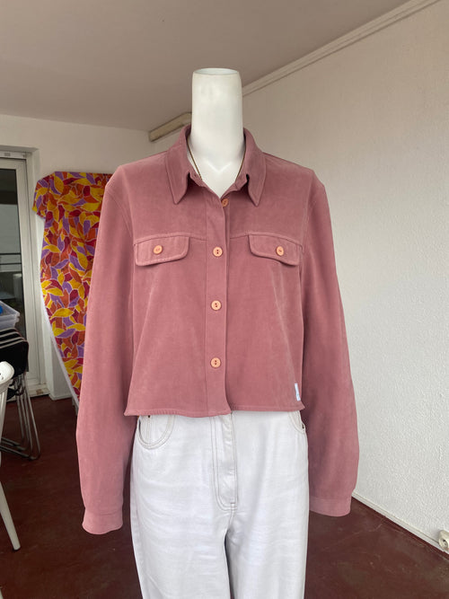 Cropped Jacket • T. 34 à 38 • Surchemise veste courte rose foncé