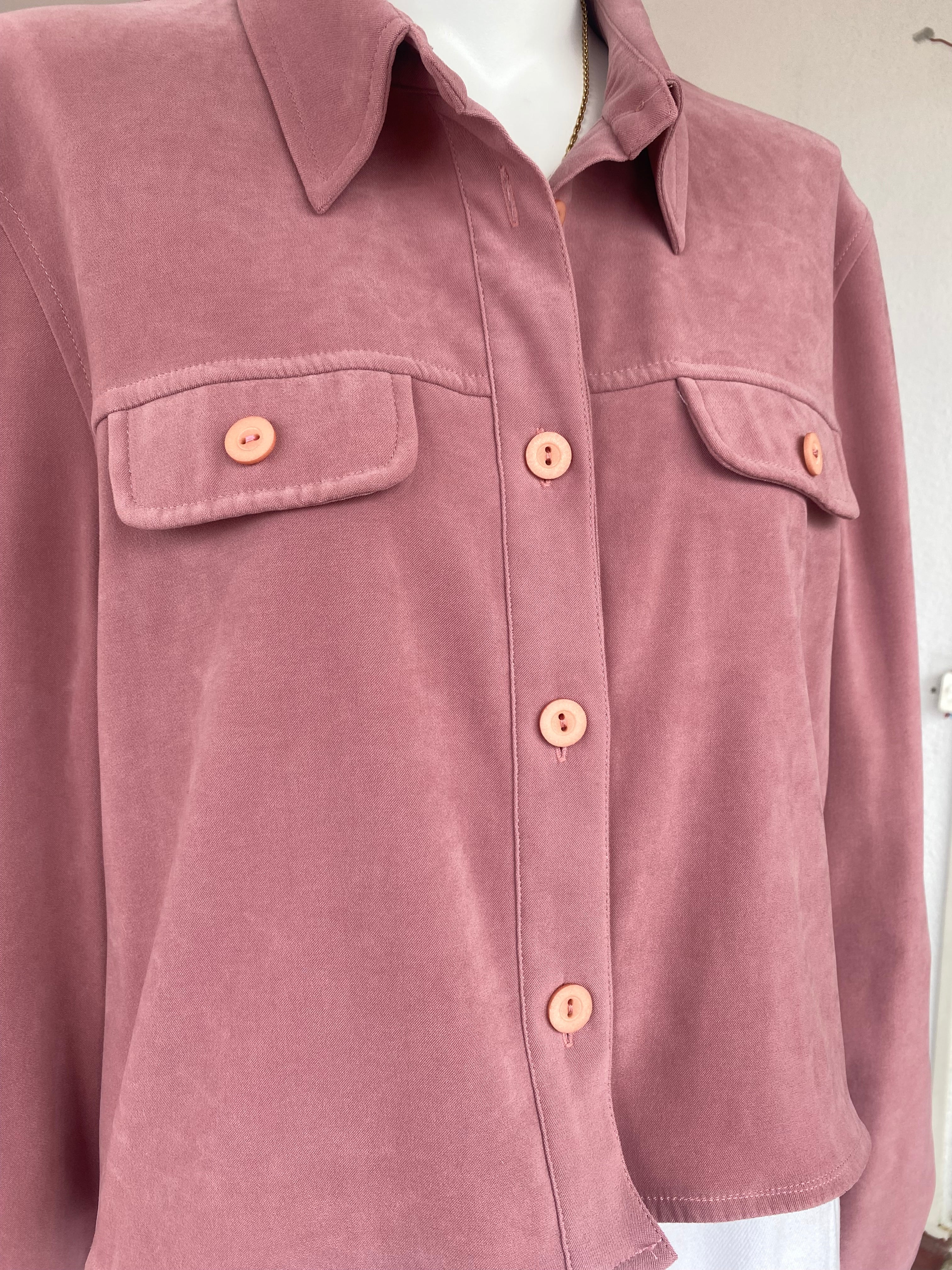 Cropped Jacket • T. 34 à 38 • Surchemise veste courte rose foncé