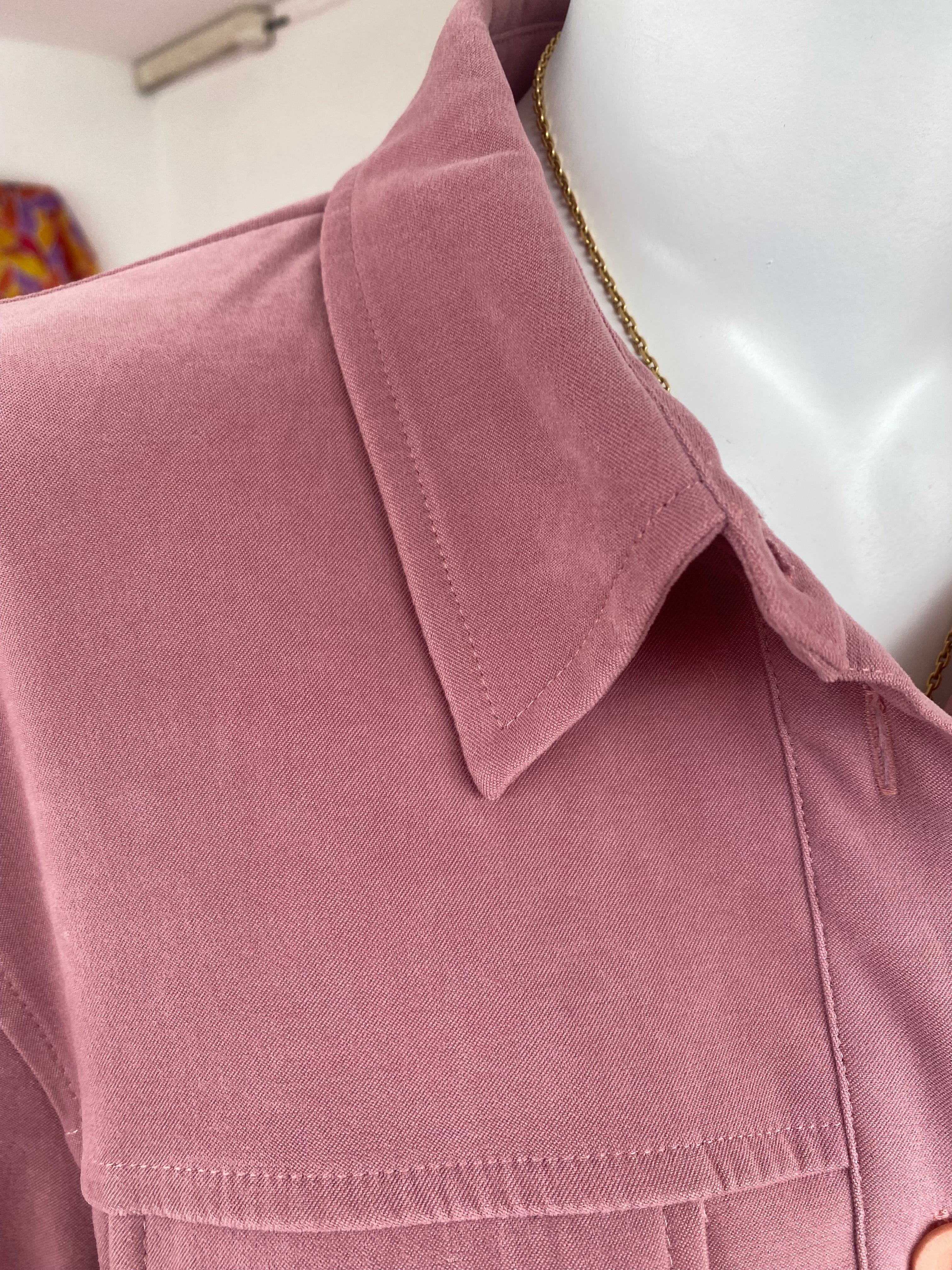Cropped Jacket • T. 34 à 38 • Surchemise veste courte rose foncé