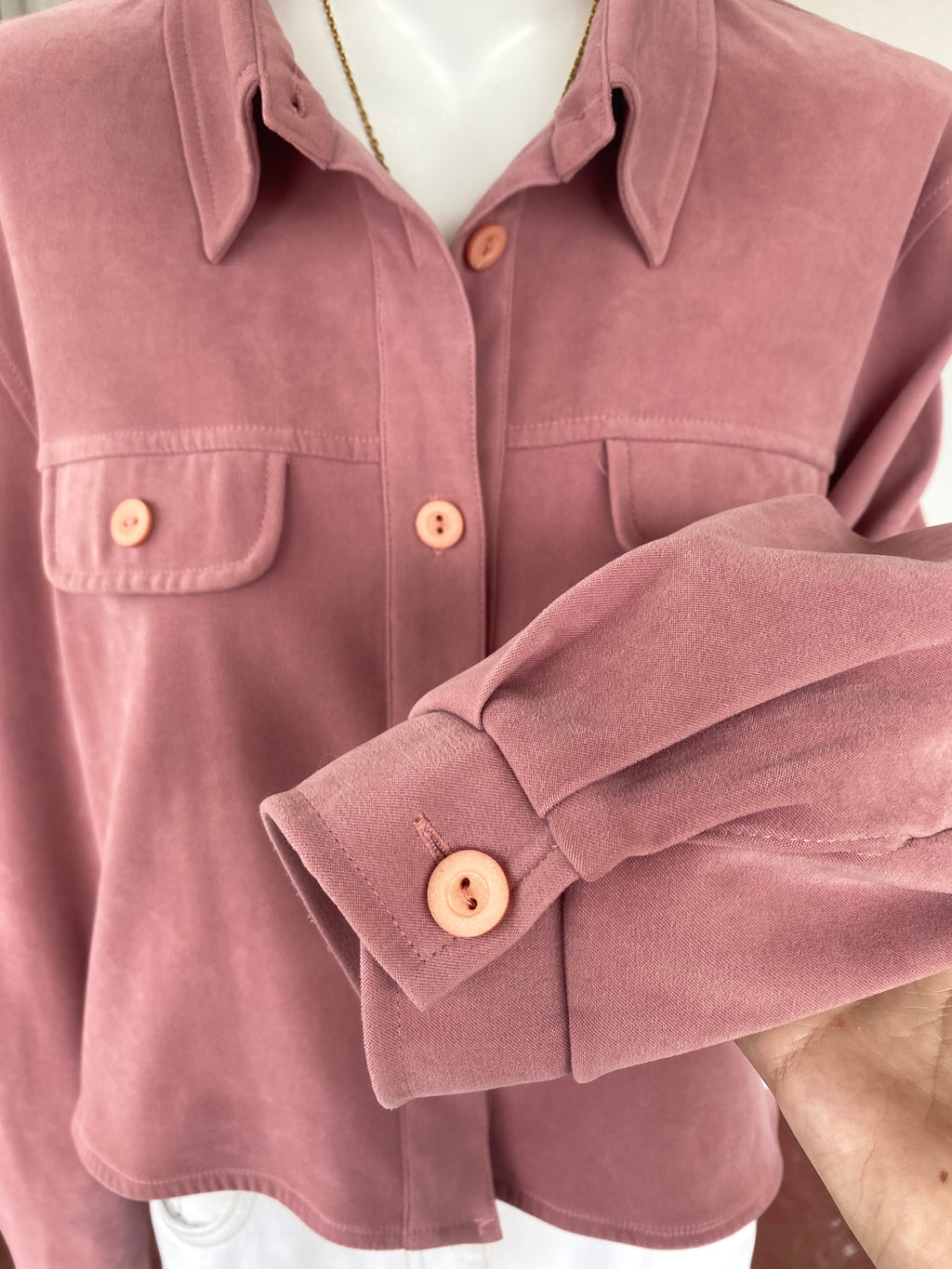 Cropped Jacket • T. 34 à 38 • Surchemise veste courte rose foncé