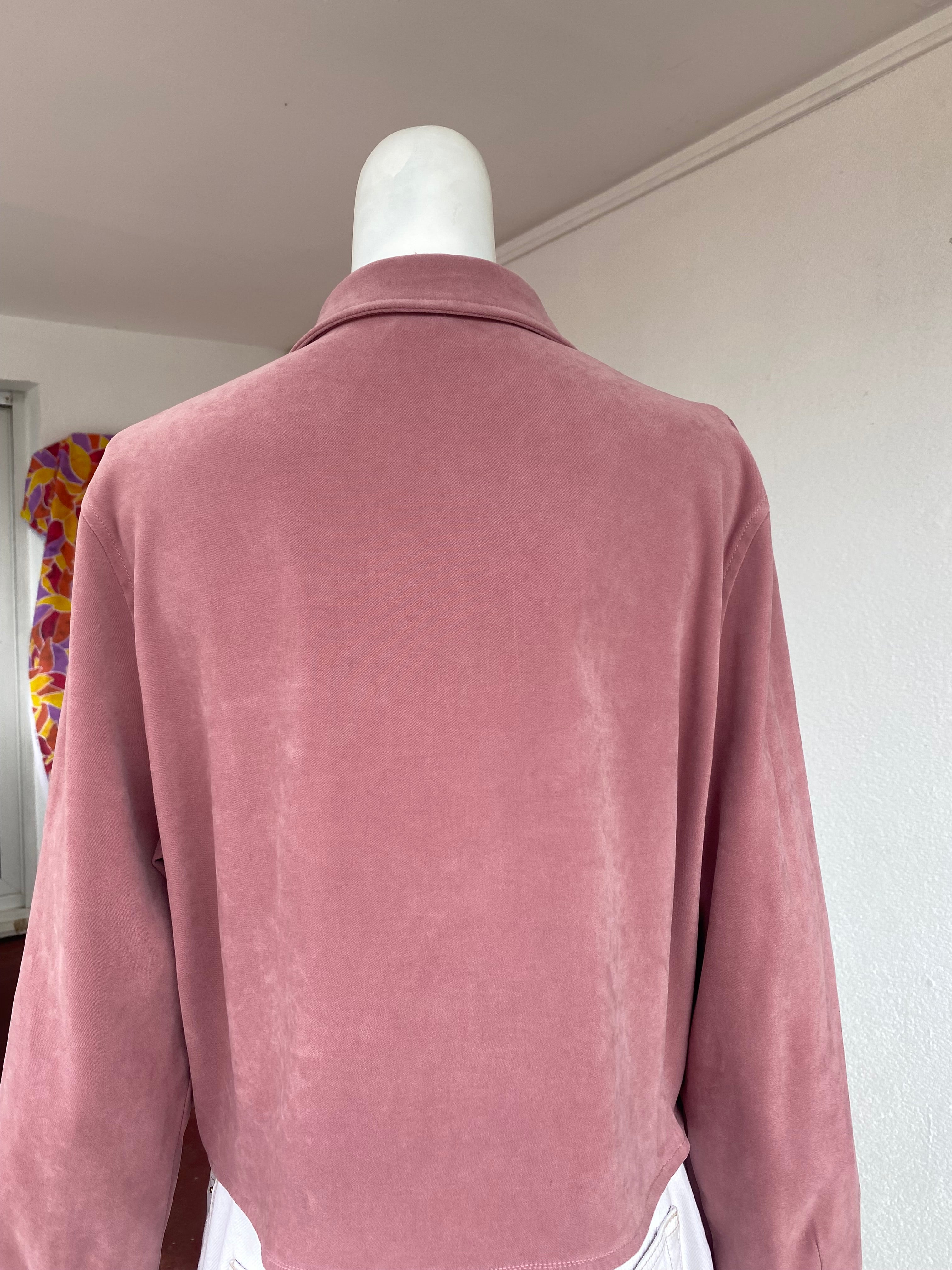 Cropped Jacket • T. 34 à 38 • Surchemise veste courte rose foncé