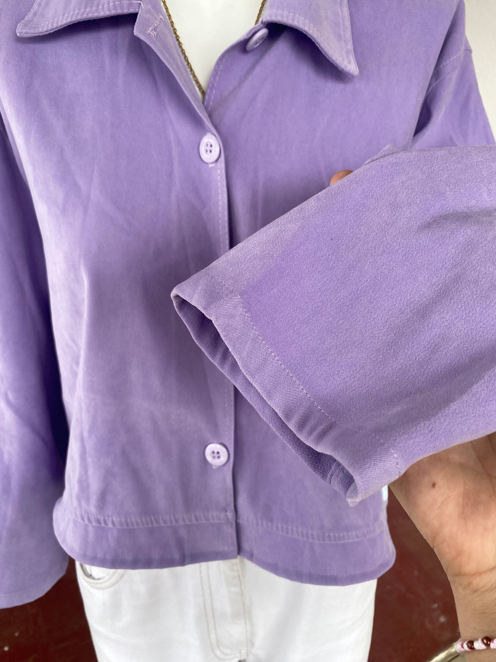 Cropped Jacket • T. 36 à 40 • Surchemise veste courte lila incroyable