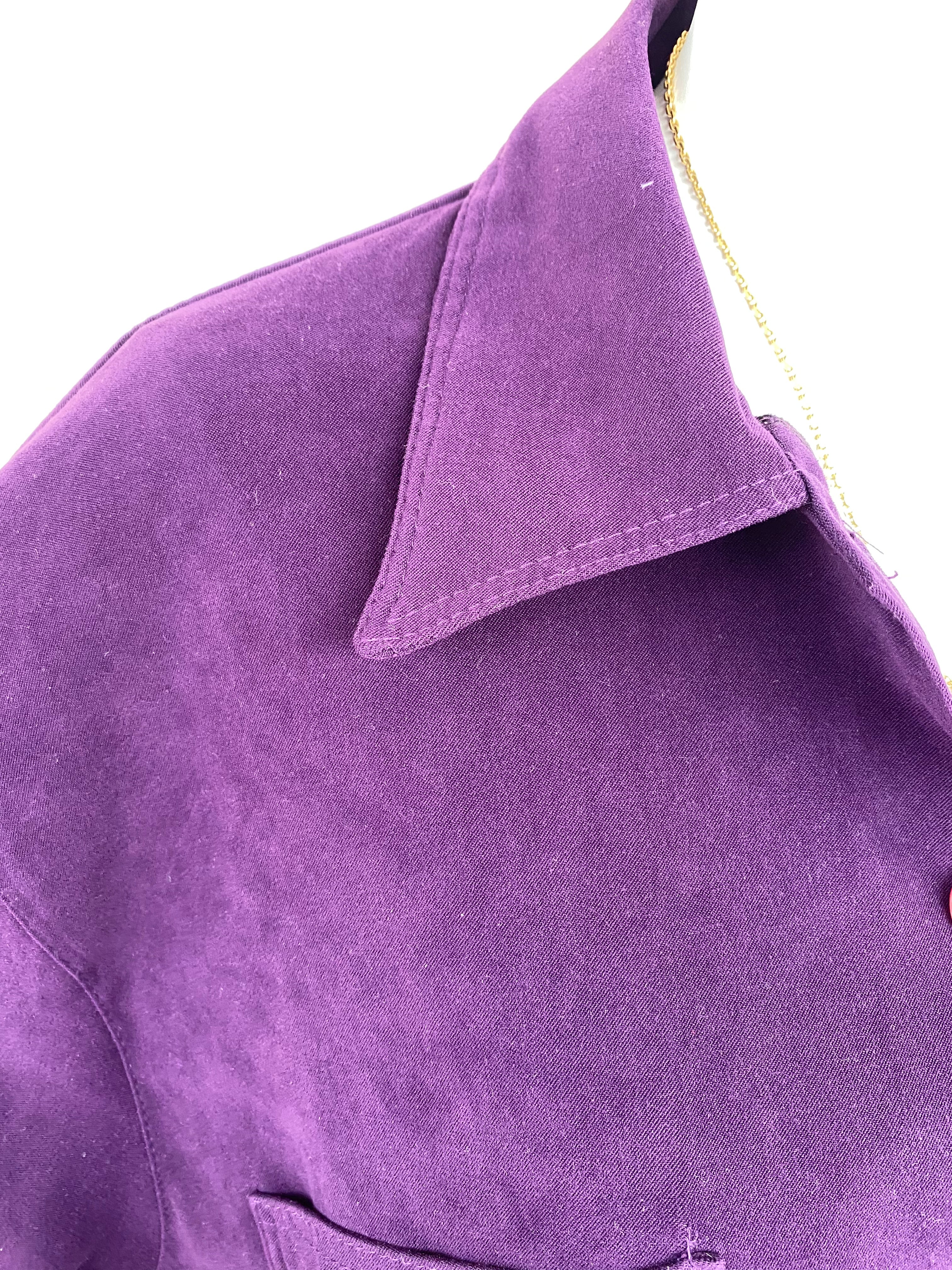 Cropped Jacket • T. 38 à 46 • Surchemise veste courte violette foncée