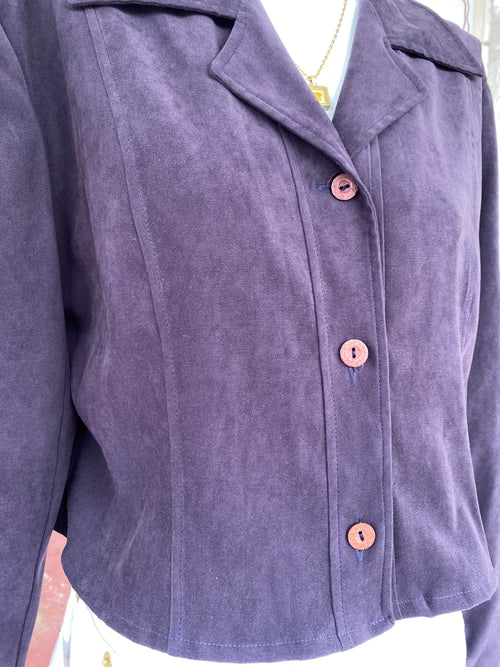 Cropped Jacket • T. 34 à 38 • Surchemise veste courte violet/prune