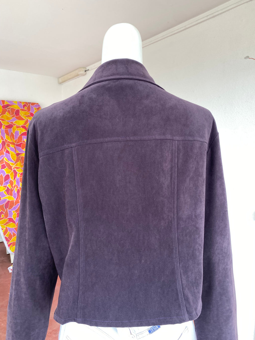 Cropped Jacket • T. 34 à 38 • Surchemise veste courte violet/prune