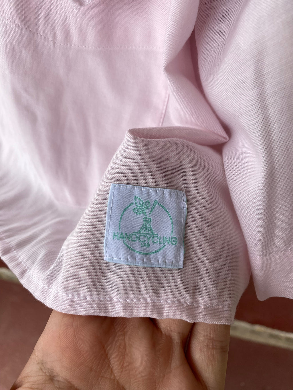 Sweaties • T.40 à 46 • Chemise upcyclée grand col rose pastel