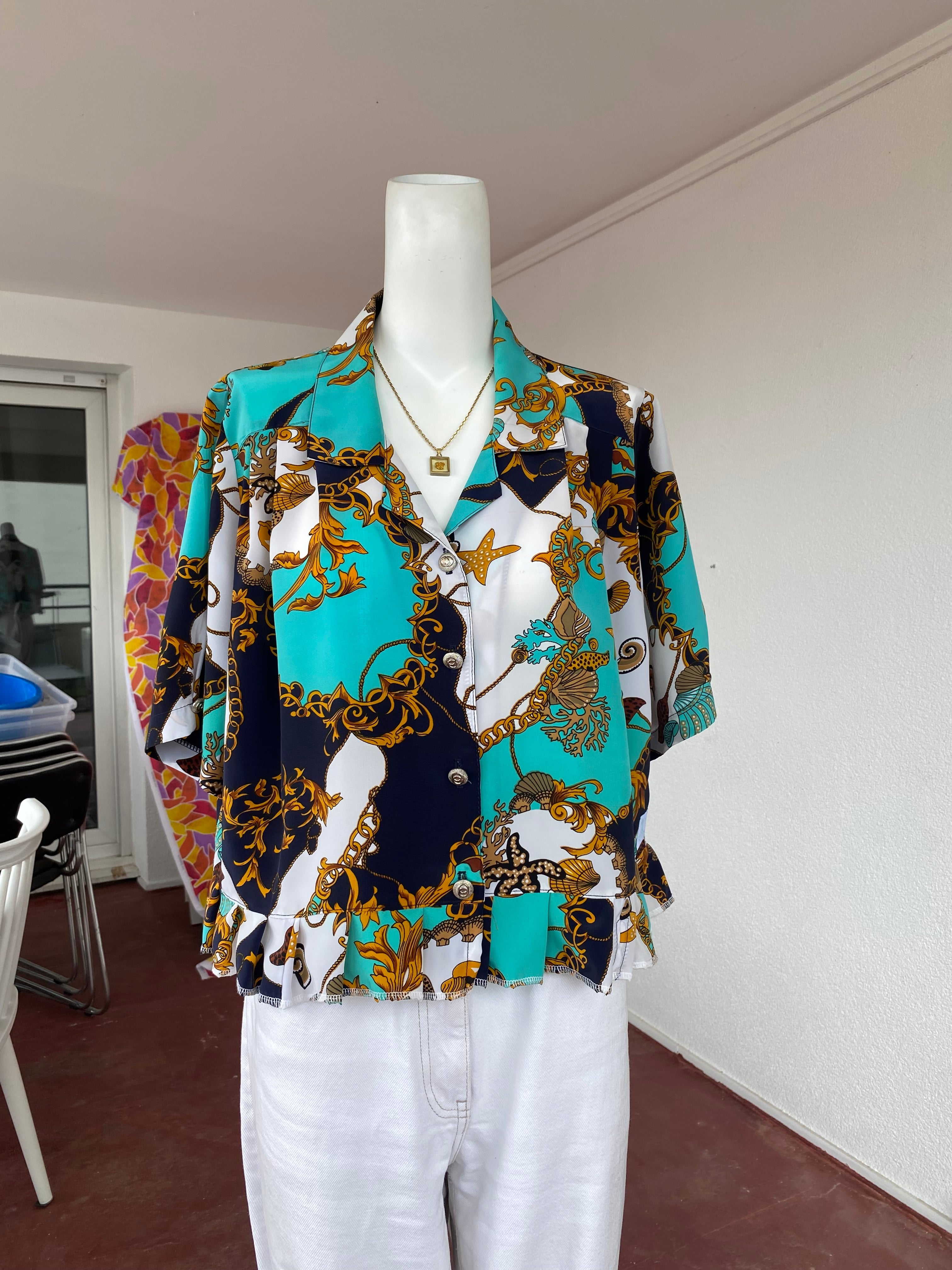 Froufrou • T. 38 à 44 • Chemise crop top motifs marin