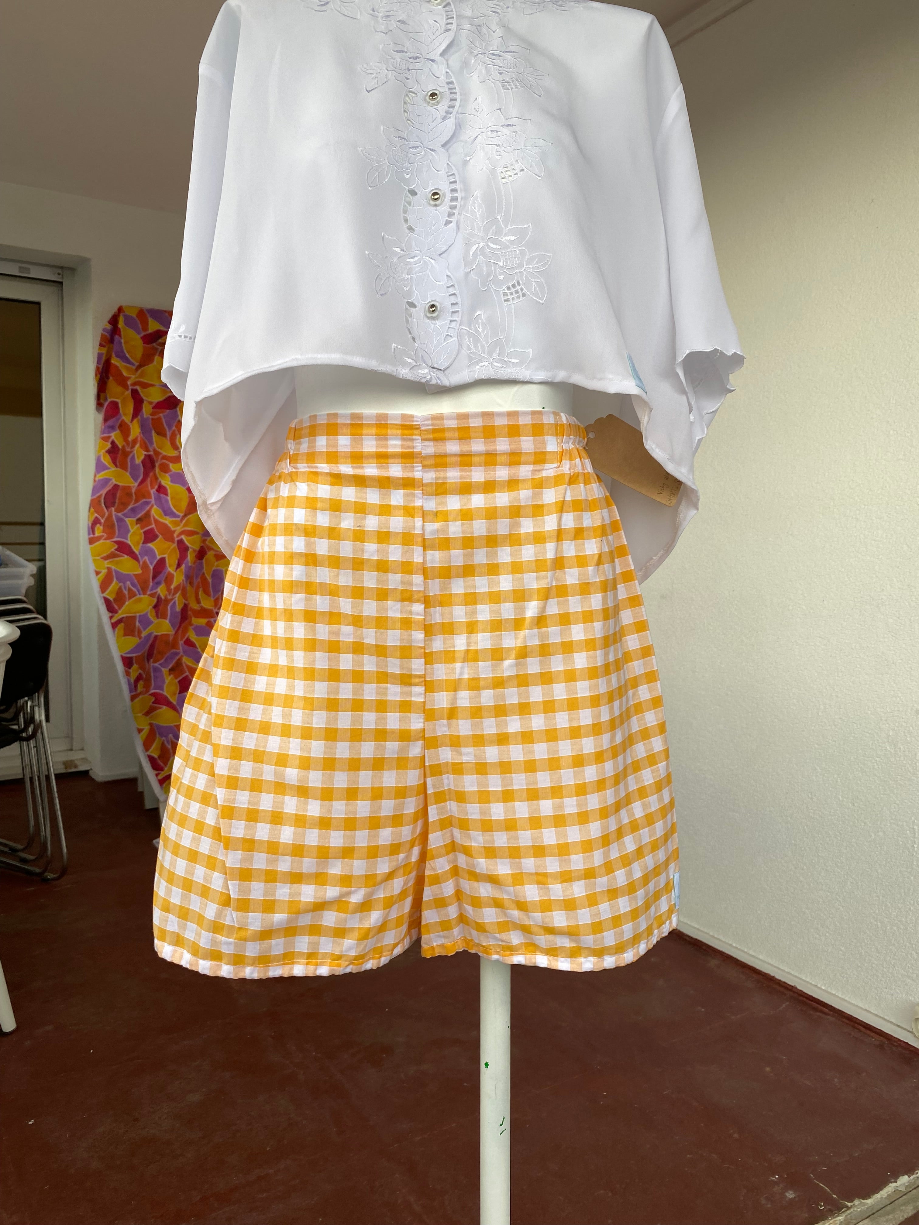Short • Taille XS/S et M • Short vichy abricot