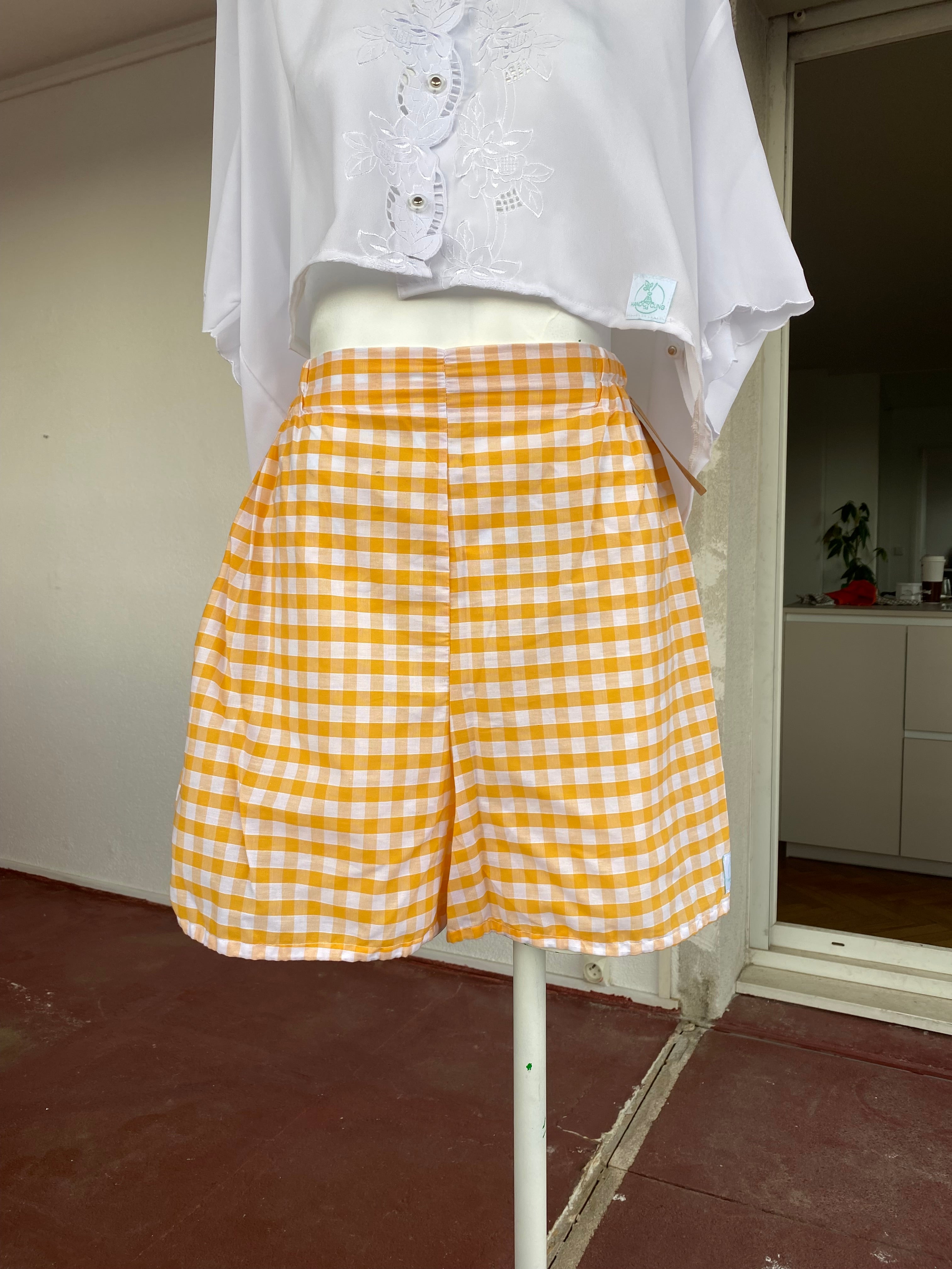 Short • Taille XS/S et M • Short vichy abricot