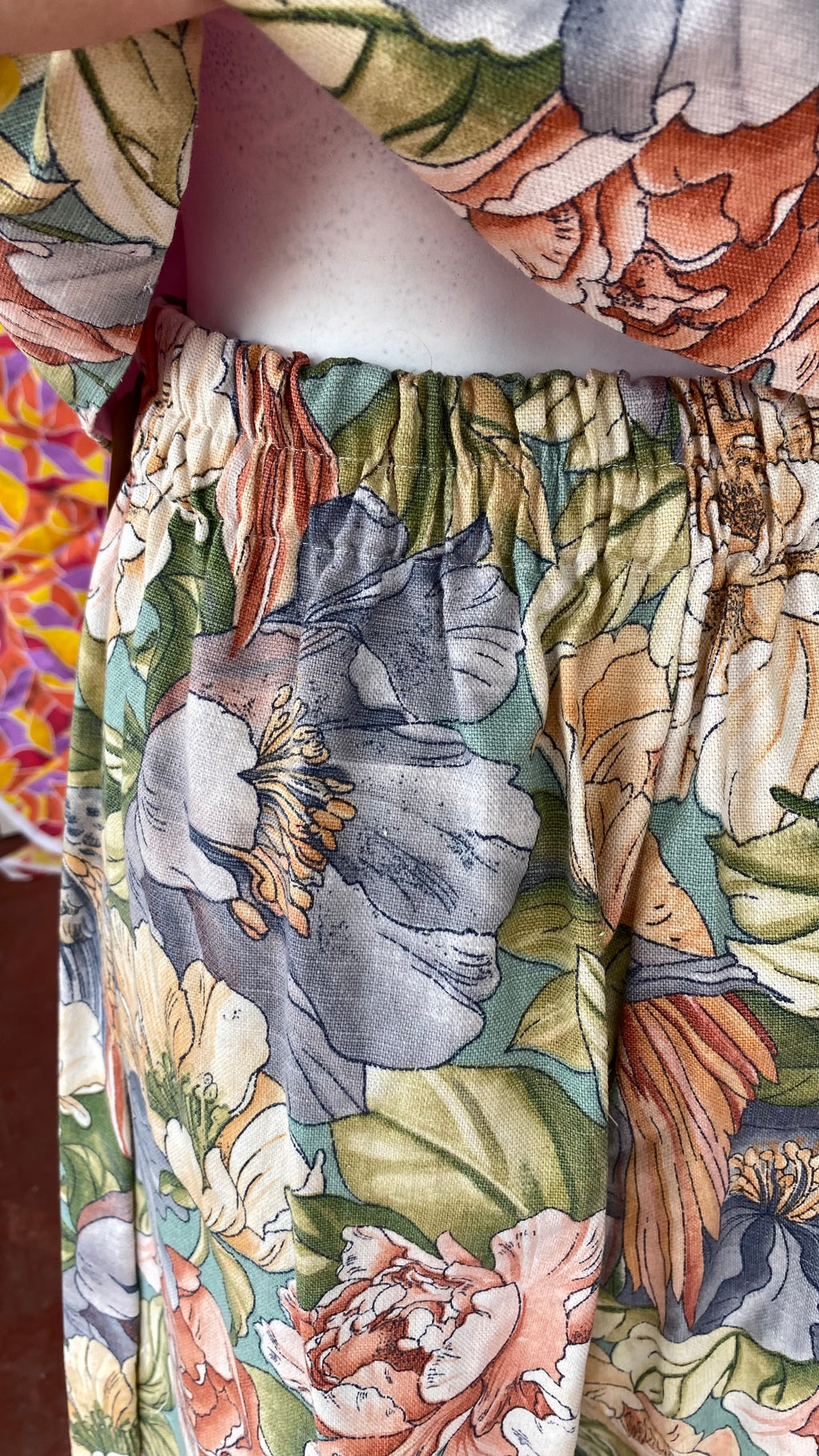 Veston • Taille unique • Veston upcyclé motifs floraux et oiseaux