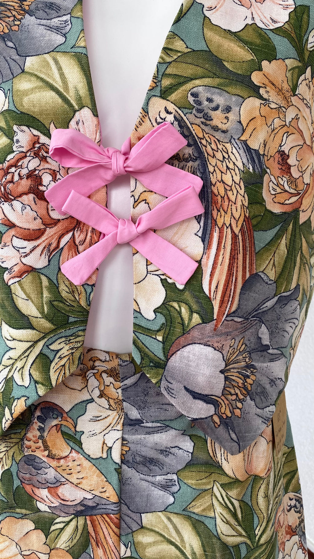 Veston • Taille unique • Veston upcyclé motifs floraux et oiseaux